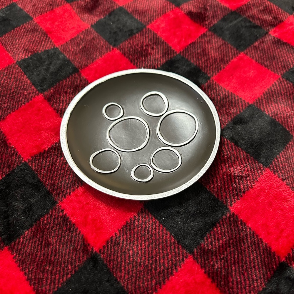 Brown and Silver Circle Pattern Dish